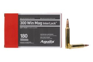 Aguilla 180gr Interlock BTSP 300 Win Magnum Ammo with brass casing